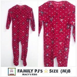 Family PJ's ❤️ Unisex Kids Red Zipper Bodysuit Size (M)8